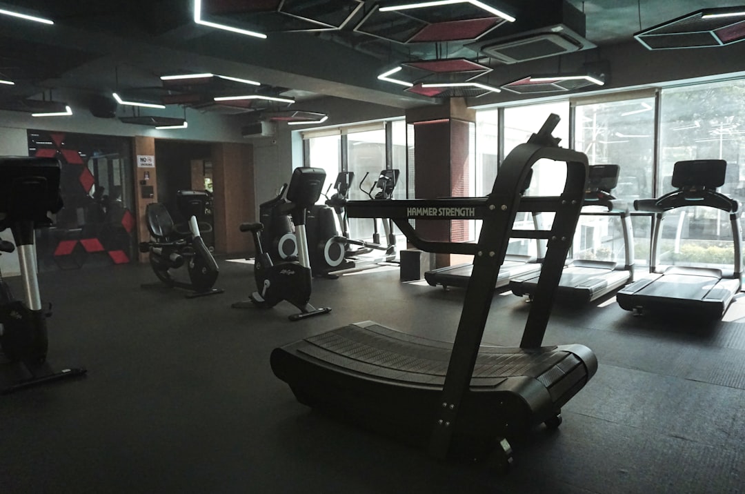 Modern gym with treadmills and exercise equipment